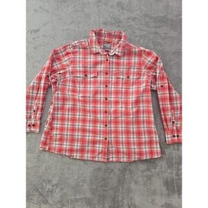 Airiat Rebar Shirt Women's Button Up Shirt Size 2XL Long Sleeve Pink Plaid